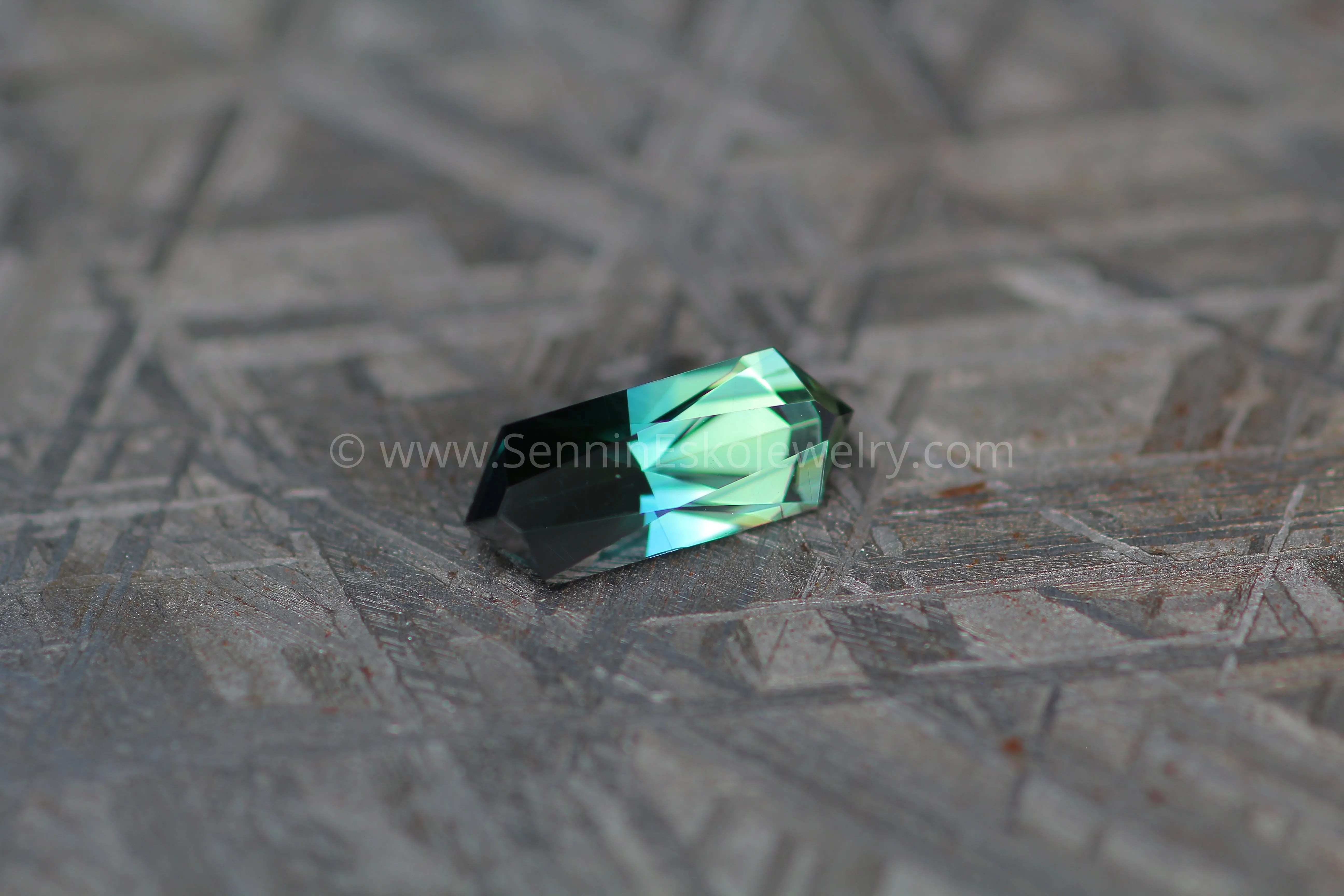 1.7 carat Parti Yellow/Blue Sapphire Hexagon - Scissor Cut, 11.2x4.4mm