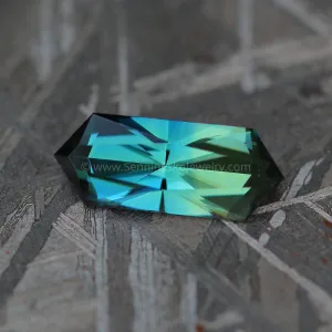 1.7 carat Parti Yellow/Blue Sapphire Hexagon - Scissor Cut, 11.2x4.4mm