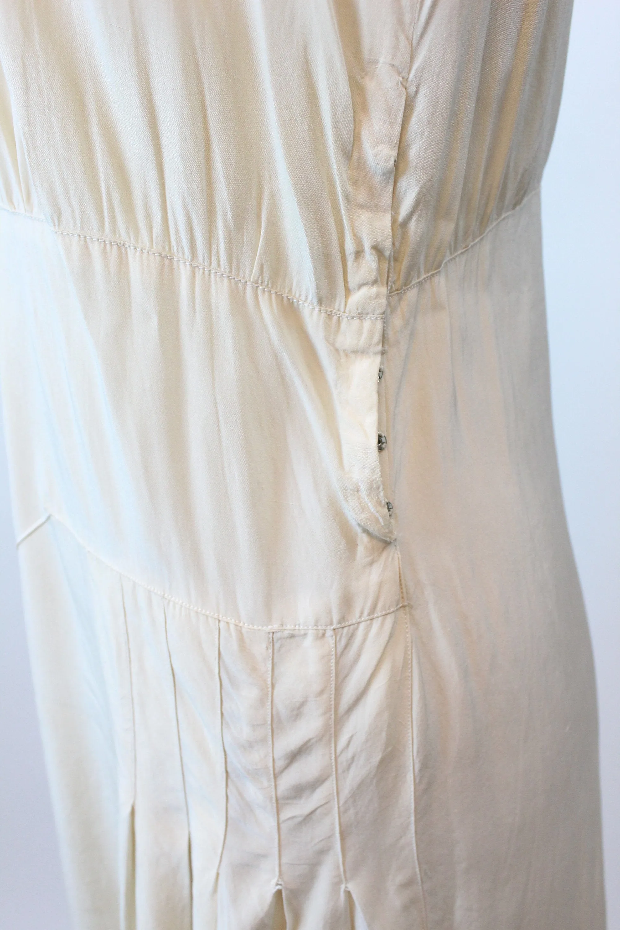 1930s PUNCHED LACE silk dress small | new spring summer