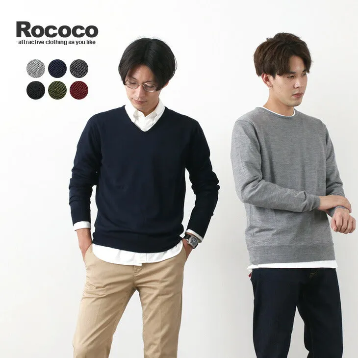 【50％OFF】ROCOCO（ロココ） イタリアン エクストラ ファイン メリノウール 14GG ハイゲージ ニット ウォッシャブル