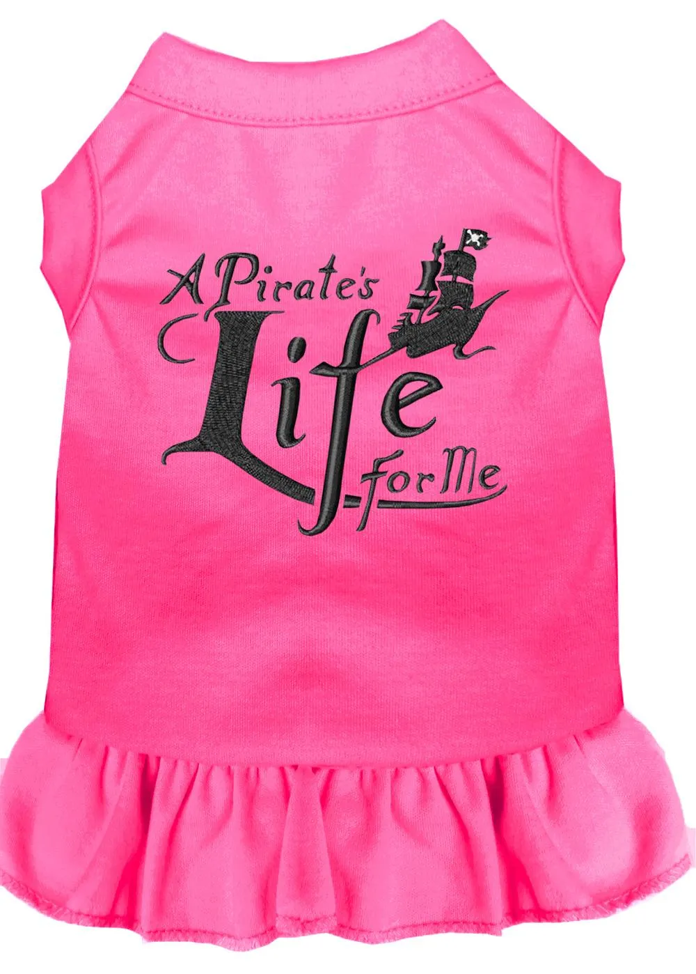 A Pirate's Life Embroidered Dog Dress Bright Pink 4x (22)
