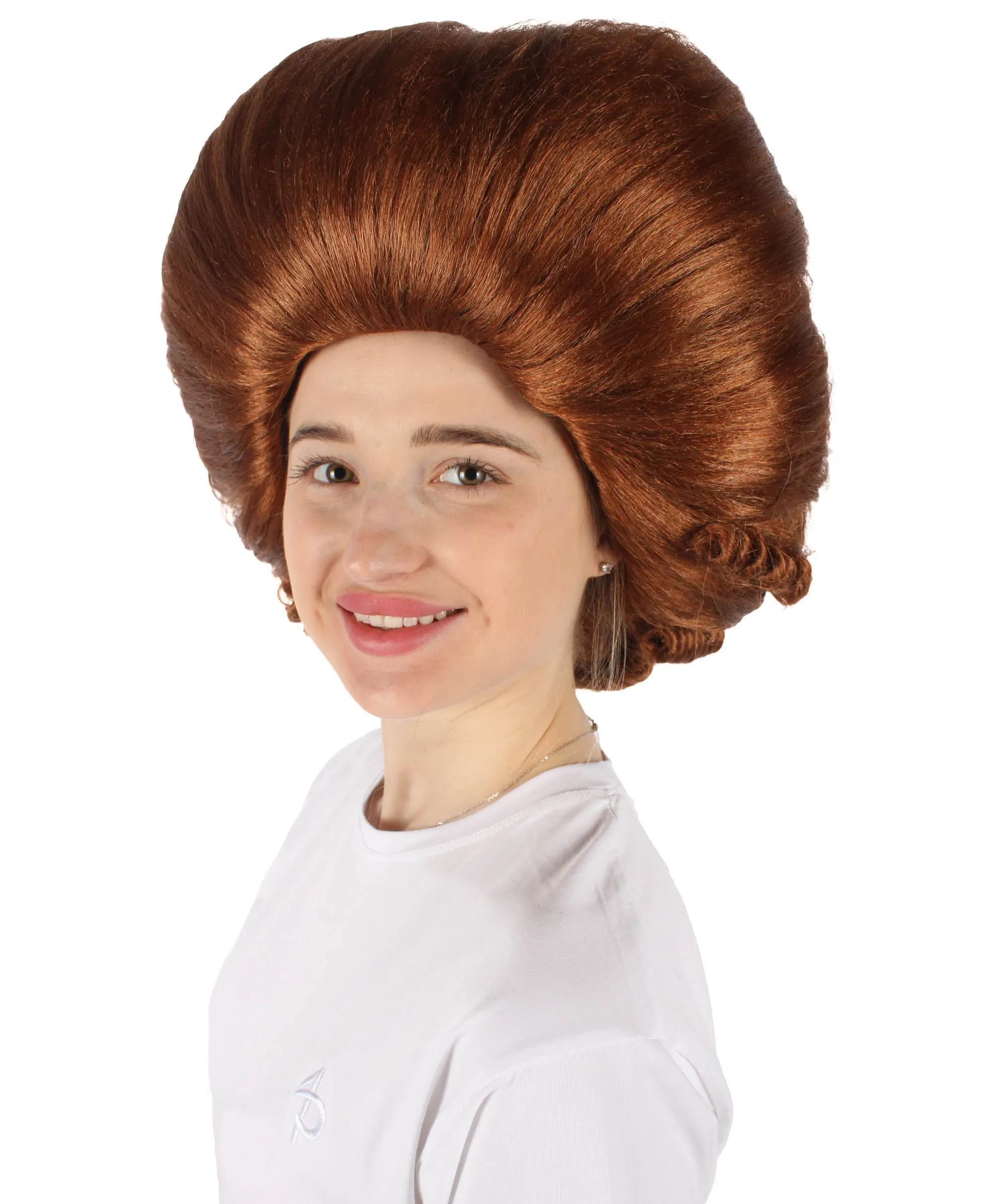 Adult Women's Brown Rococo Wig | Perfect for Halloween | Flame-retardant Synthetic Fiber