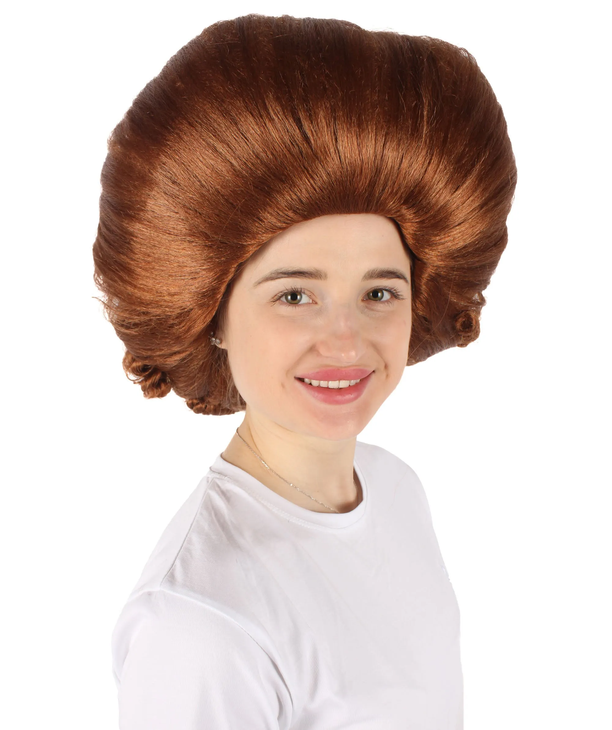 Adult Women's Brown Rococo Wig | Perfect for Halloween | Flame-retardant Synthetic Fiber