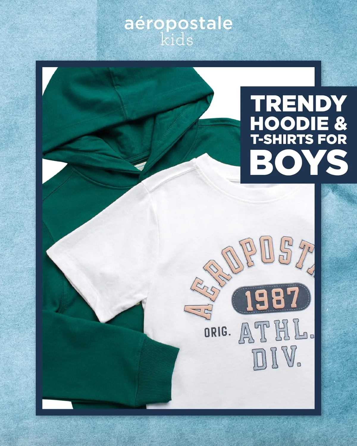 AEROPOSTALE Hoodie and T-Shirt Set - 2 Piece Pullover Hoodie Sweatshirt and Active Graphic Tee - Boys Activewear Tops (8-16)