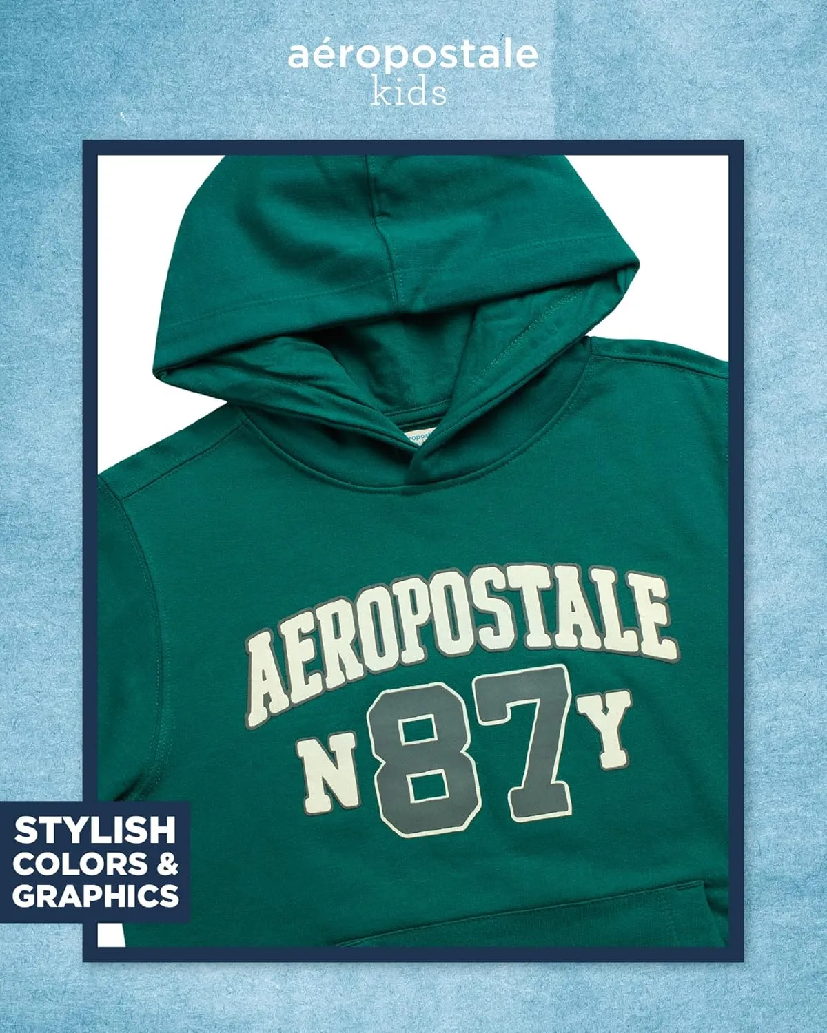 AEROPOSTALE Hoodie and T-Shirt Set - 2 Piece Pullover Hoodie Sweatshirt and Active Graphic Tee - Boys Activewear Tops (8-16)