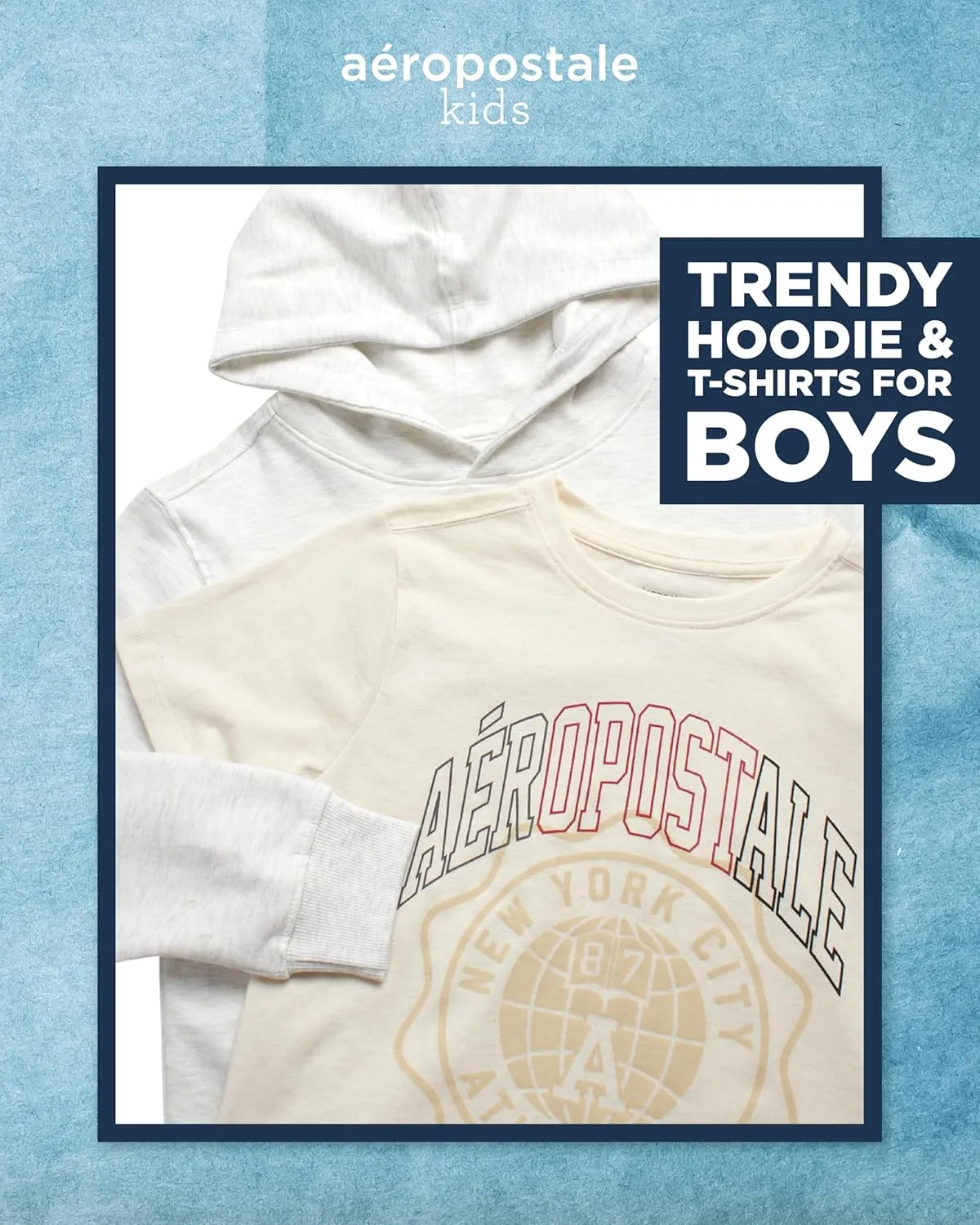 AEROPOSTALE Hoodie and T-Shirt Set - 2 Piece Pullover Hoodie Sweatshirt and Active Graphic Tee - Boys Activewear Tops (8-16)
