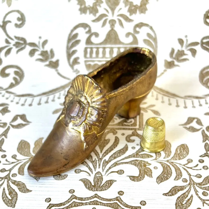 Antique Brass Shoe for Pincushion