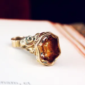 Antique Georgian Citrine Coloured Glass Fob