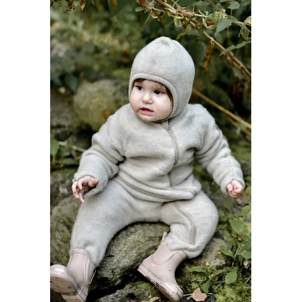 Baby Wool Suit (Reversible Cuffs) - Melange Offwhite