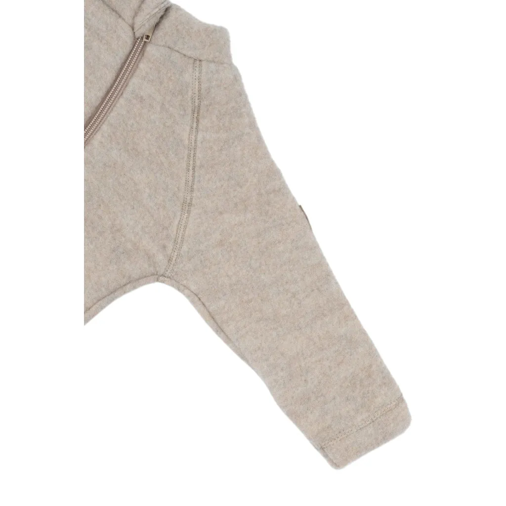 Baby Wool Suit (Reversible Cuffs) - Melange Offwhite
