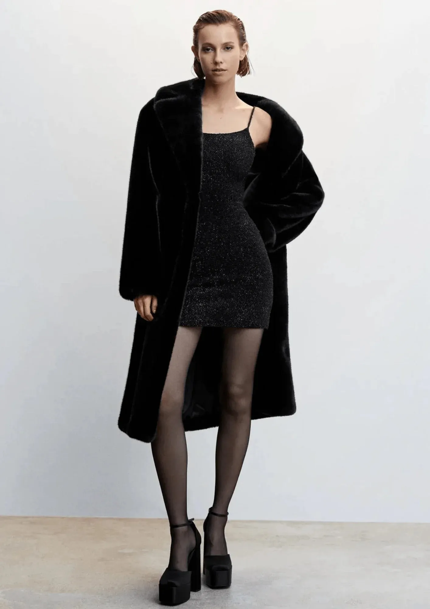 BLACK LUREX KNIT DRESS