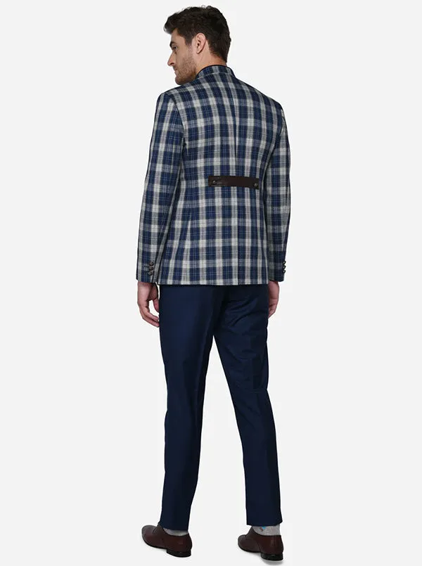 Blue & Grey Jodhpuri Suit | JadeBlue