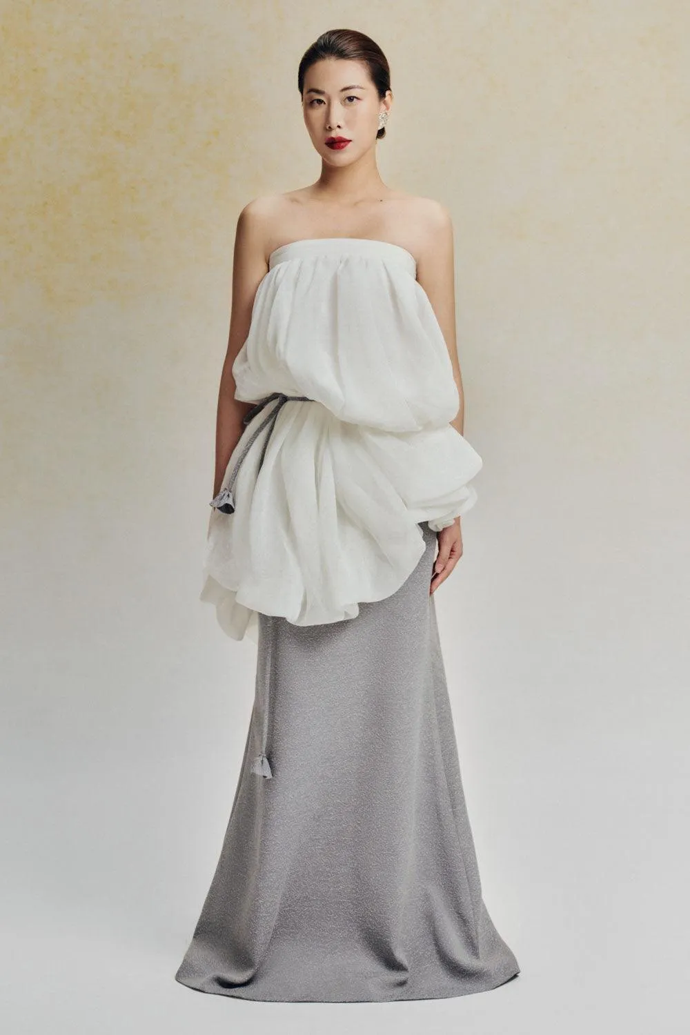 Bong Benh Bubble See-Through Cotton Lawn Midi Skirt