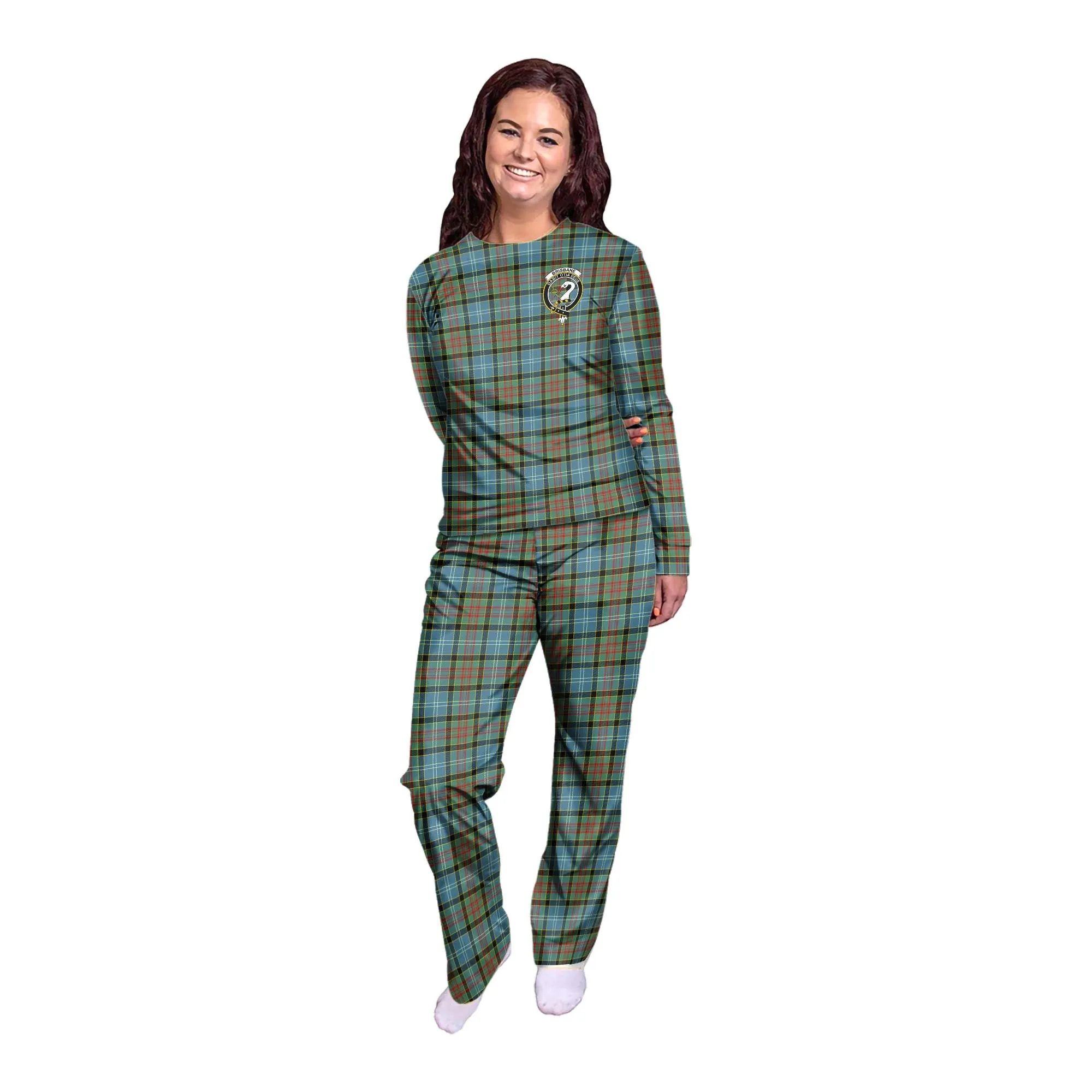 Brisbane Tartan Pajamas Family Set with Family Crest