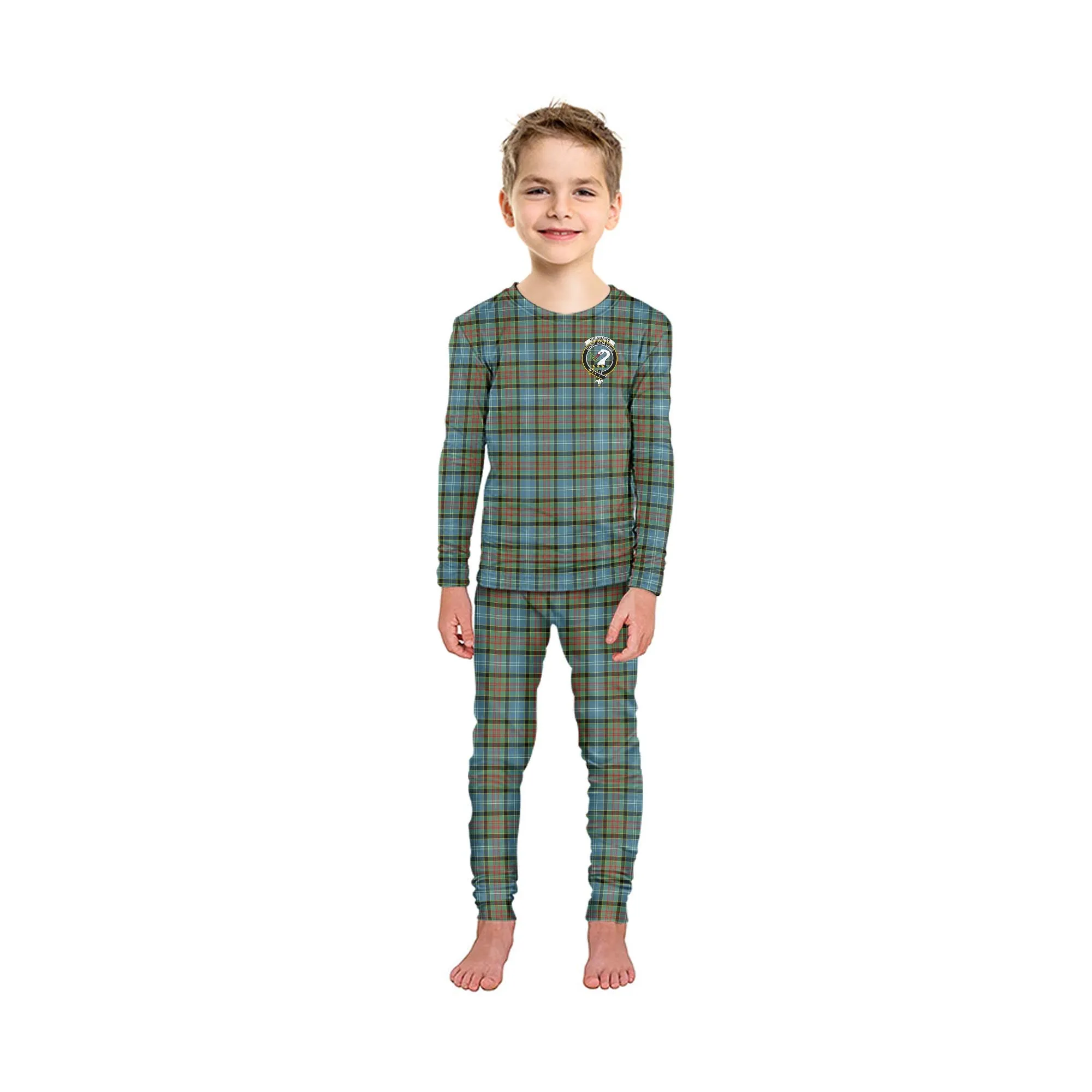 Brisbane Tartan Pajamas Family Set with Family Crest