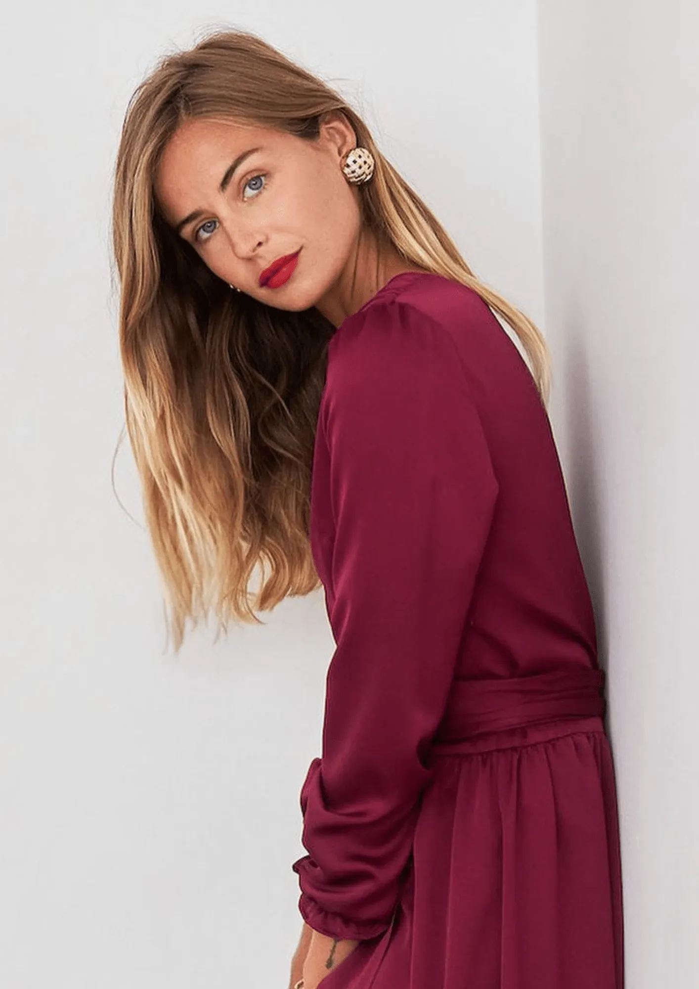BURGUNDY OLGA DRESS