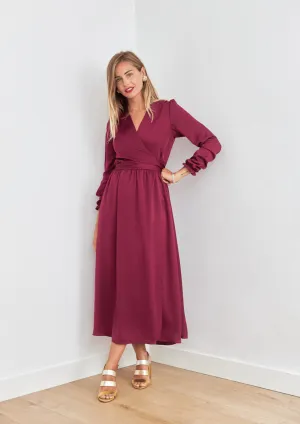 BURGUNDY OLGA DRESS