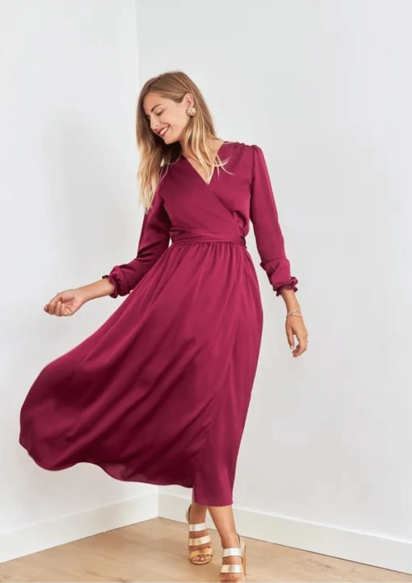 BURGUNDY OLGA DRESS