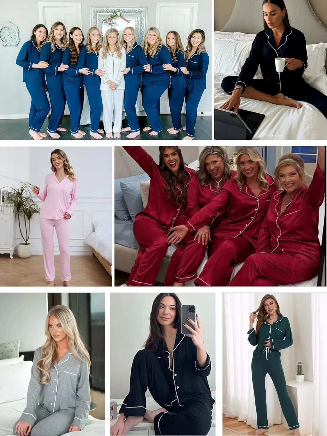 Button Up Pajamas for Women Long Sleeve Sleepwear Soft Loungewear Ladies Pjs Set XS-XXL