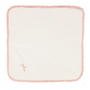Candy | Ivory Cotton Blanket With Floral Ruffle (80cm)