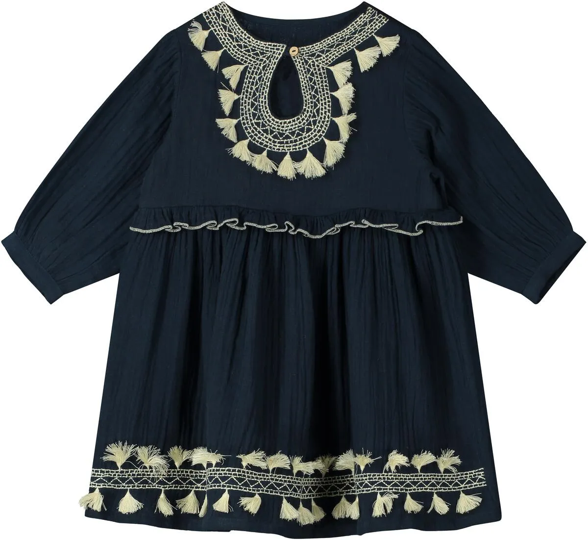 Chelsea Embroidered Keyhole Neck Dress - Select Size
