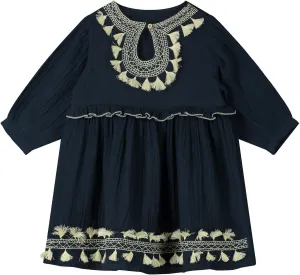Chelsea Embroidered Keyhole Neck Dress - Select Size