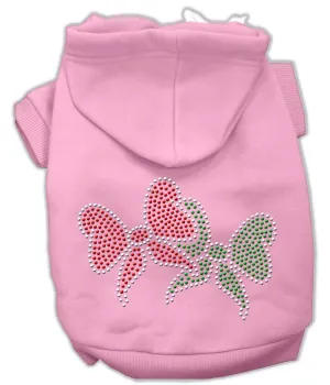 Christmas Bows Rhinestone Hoodie Pink S (10)