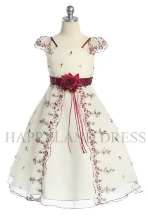 D2606 Embroidered Dress (White or Ivory)