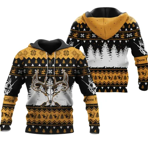 Deer Hunting Christmas Unisex Hoodie, Noel Gift For Hunting Lover, Hunter Dad Son Gift