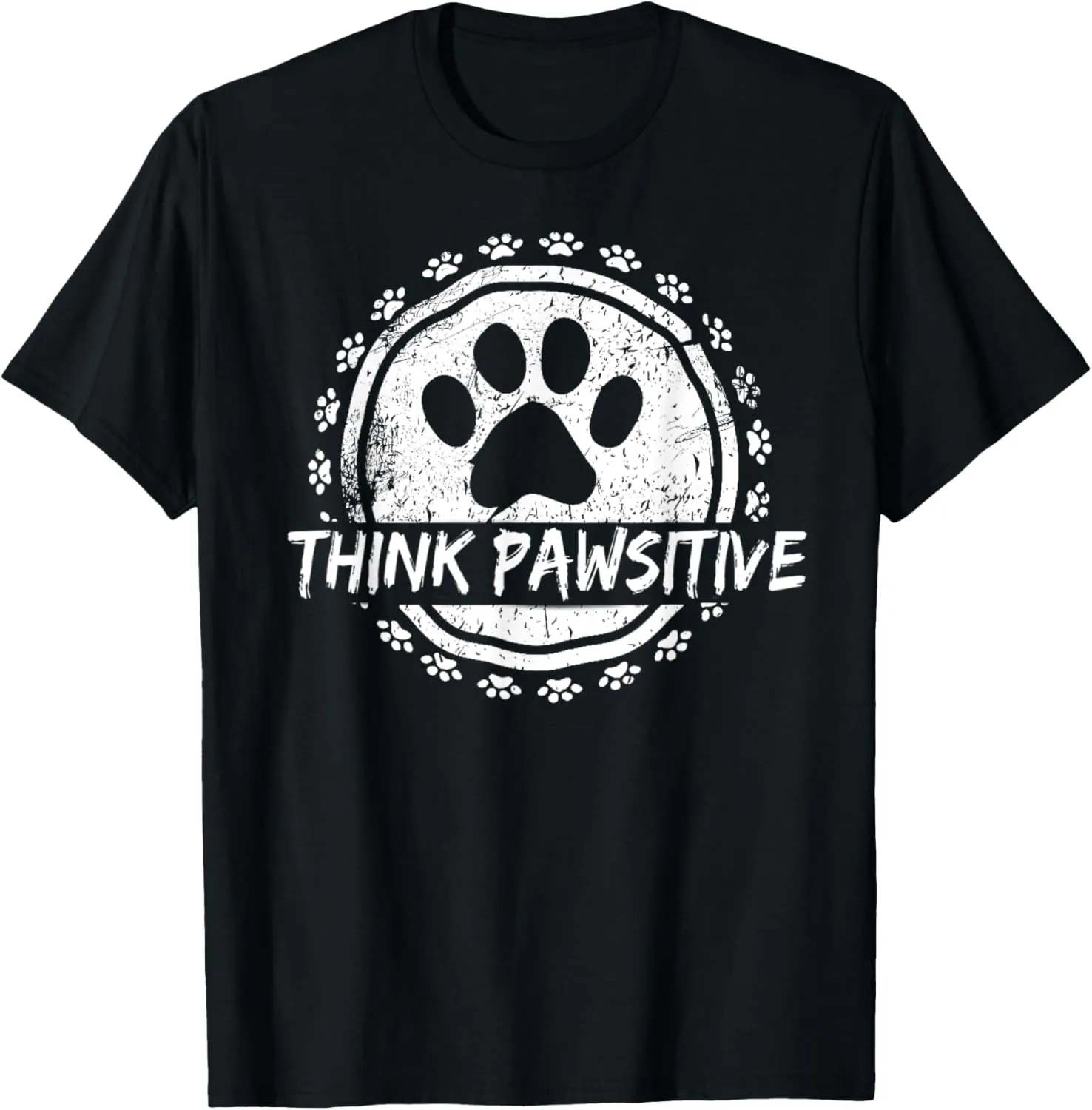 Dog Paw print Pawsitive Pet lover T-Shirt