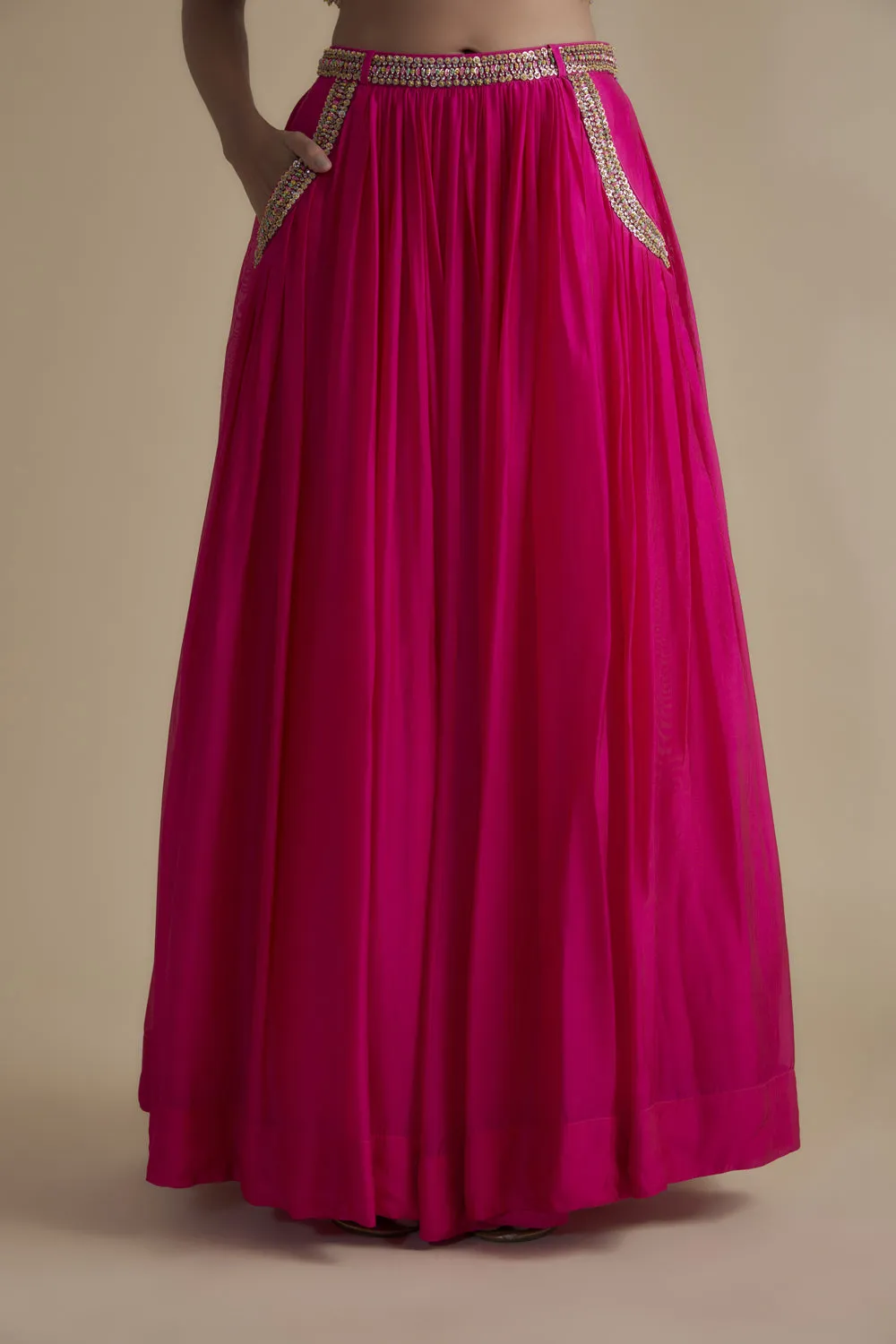 Embroidered Blouse & Skirt Set
