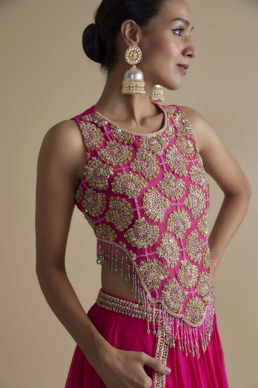 Embroidered Blouse & Skirt Set