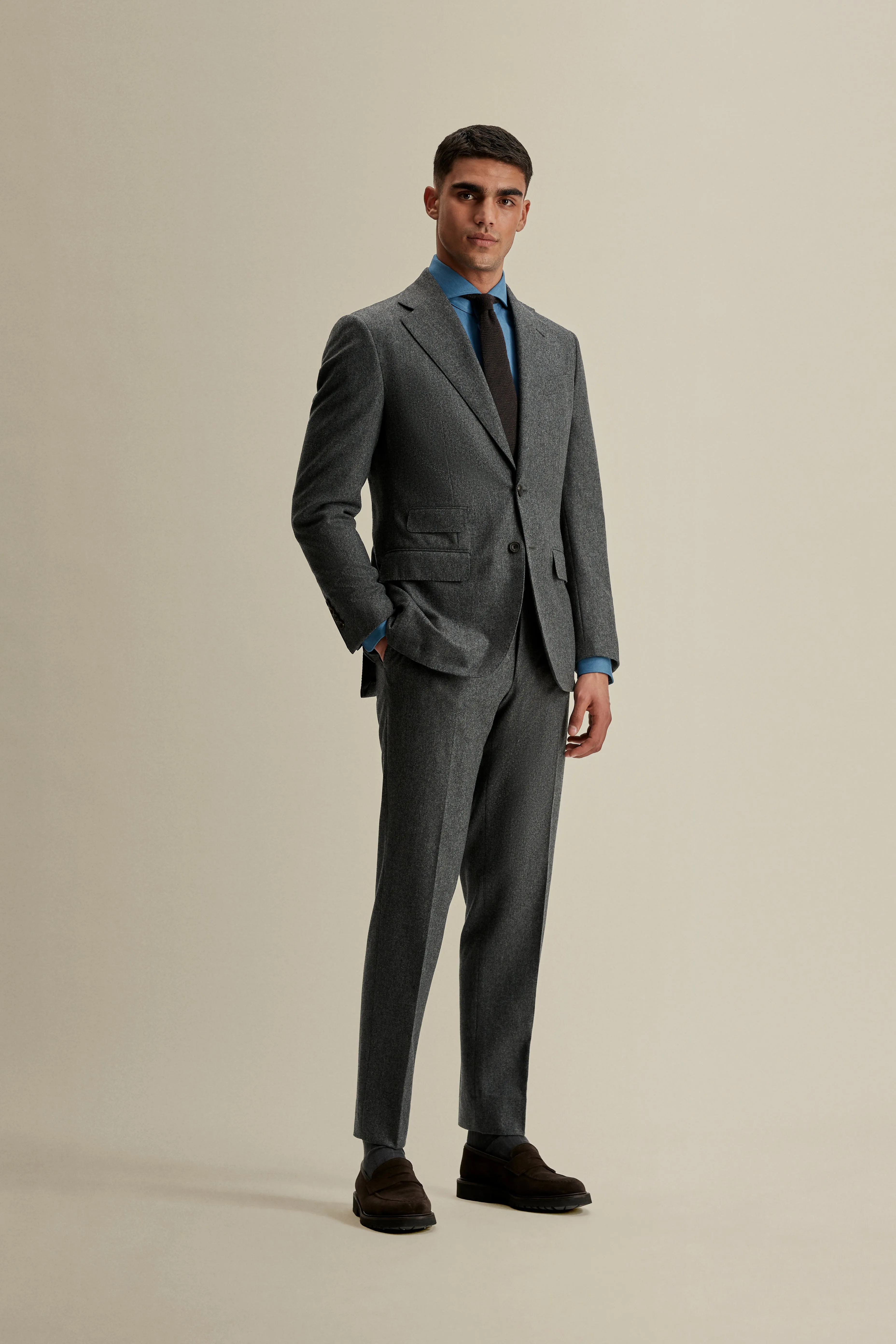 Flannel Single Breasted Wool Suit