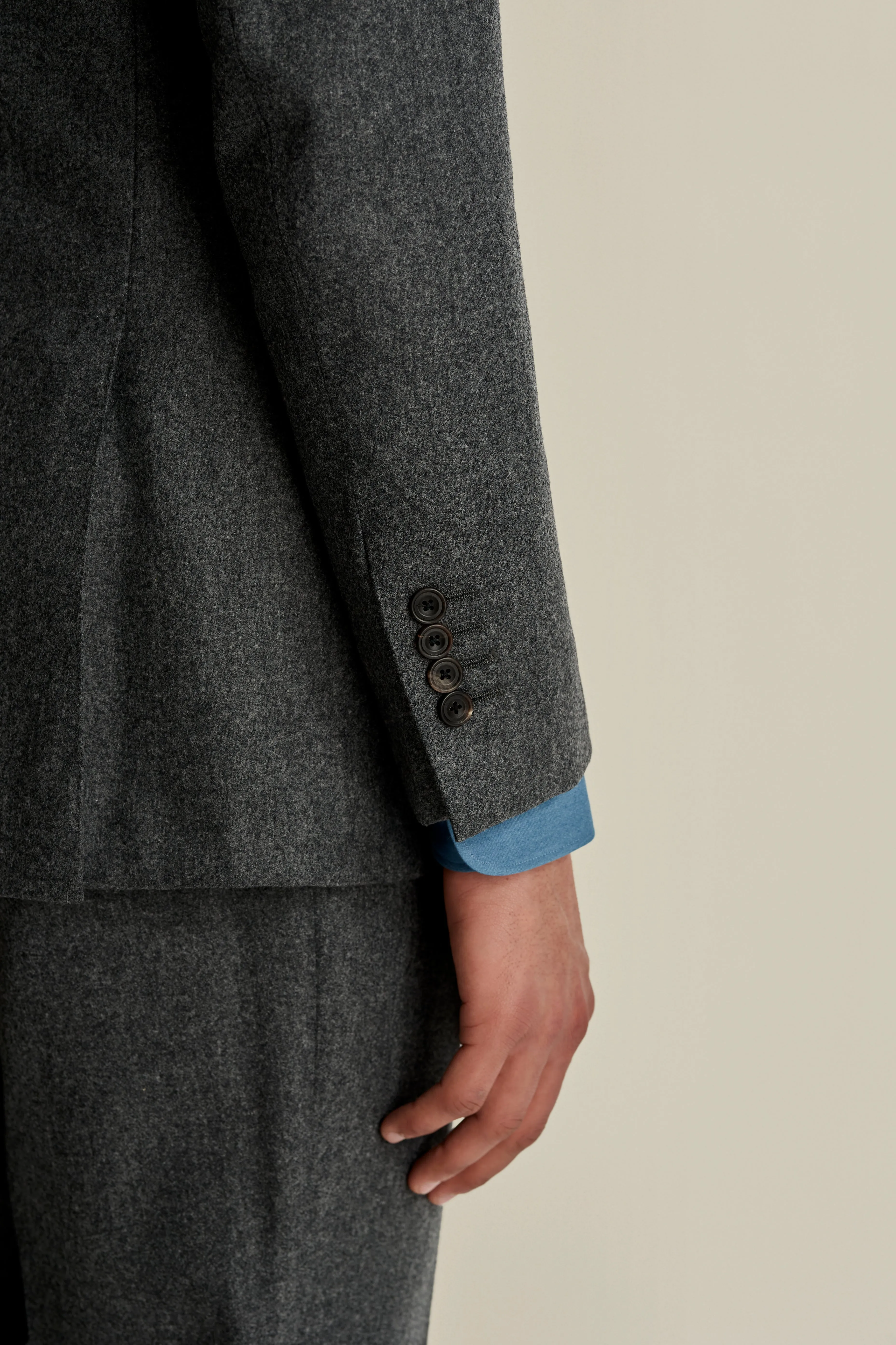 Flannel Single Breasted Wool Suit