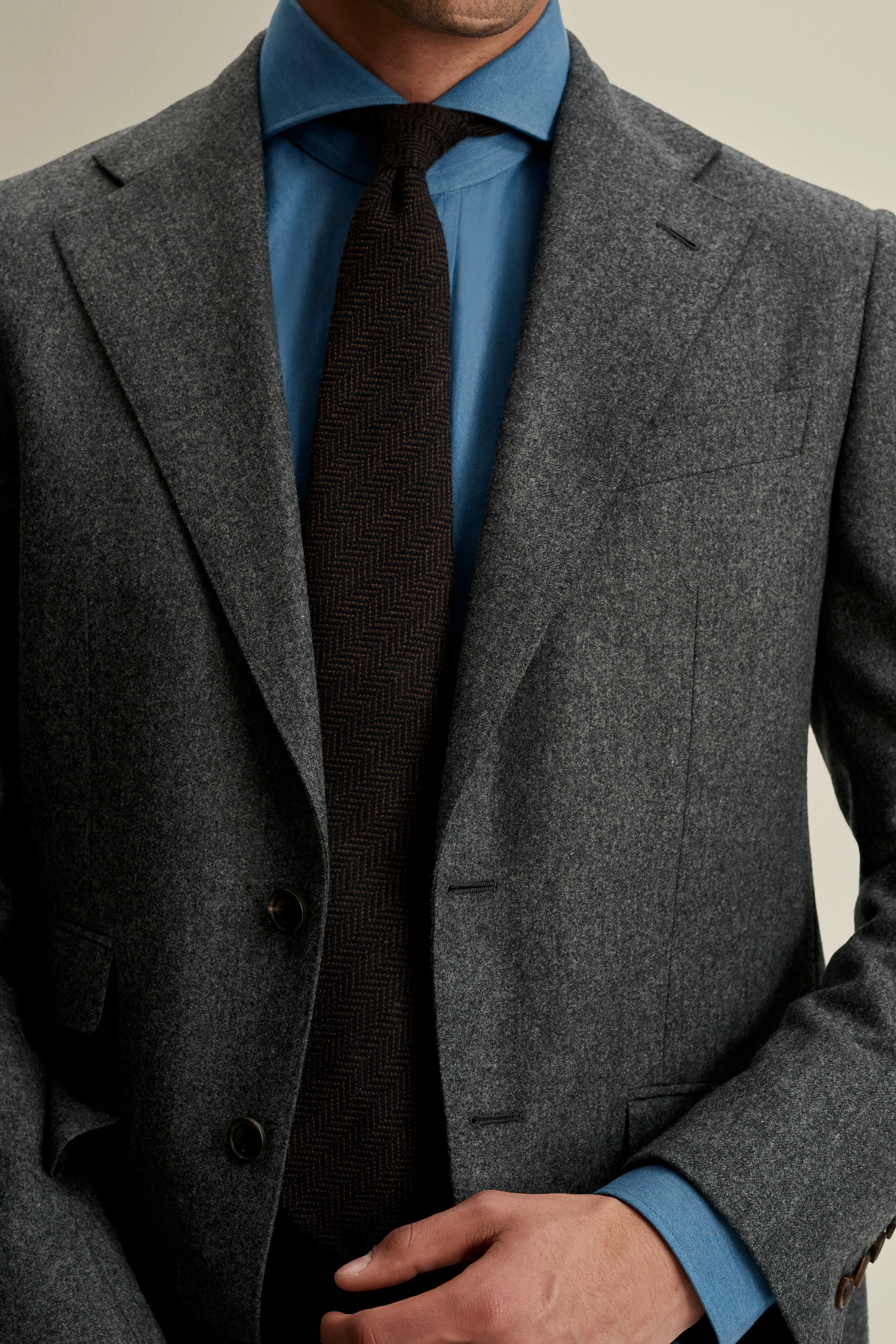 Flannel Single Breasted Wool Suit