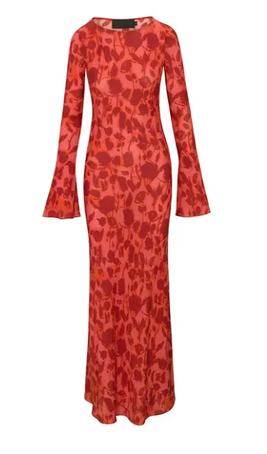 Floral Zebra Print Long Sleeve Maxi Dress