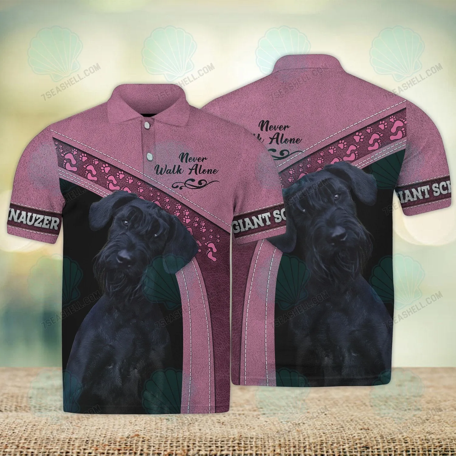 Giant Schnauzer Pink Never Walk Alone 3D Full Print Shirts, Christmas Dog Memorial Gifts for loss of Dog