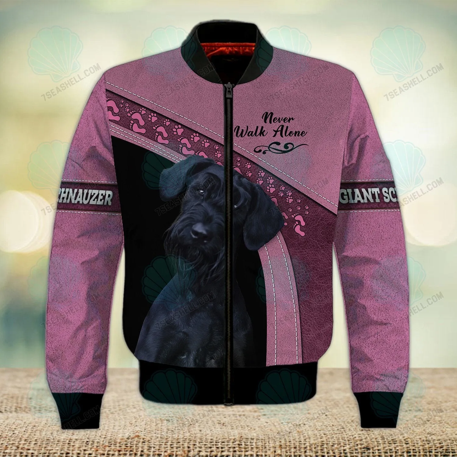 Giant Schnauzer Pink Never Walk Alone 3D Full Print Shirts, Christmas Dog Memorial Gifts for loss of Dog