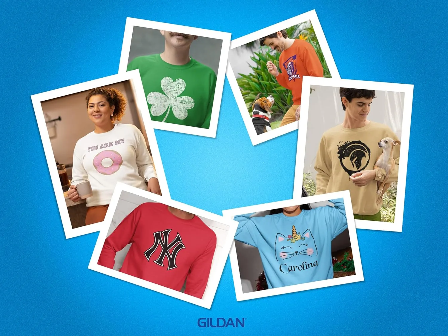 Gildan Custom Crewneck Sweatshirt - Personalized Heavy Blend Unisex Adult Pullover - Add Your Image, Text, or Photo