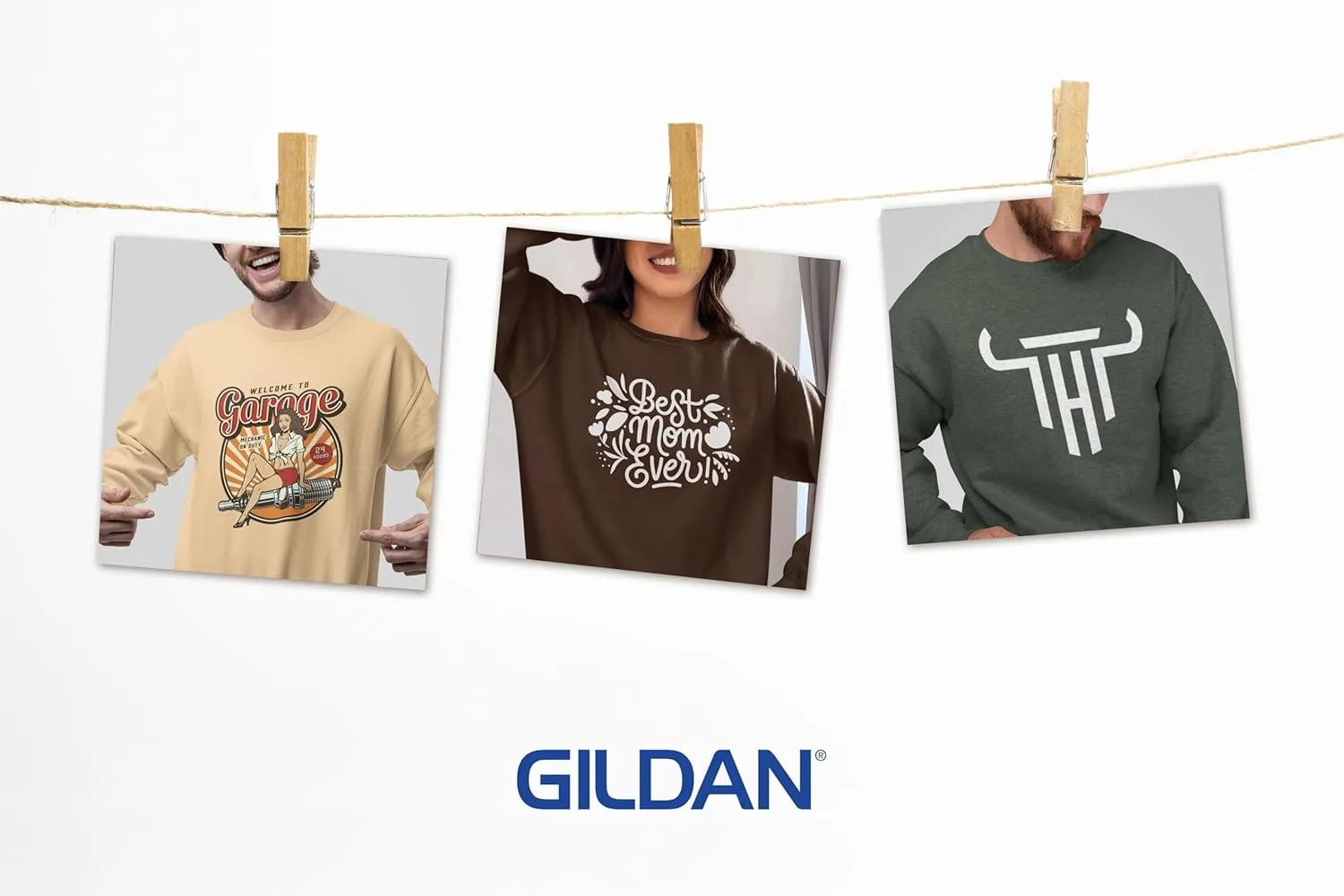 Gildan Custom Crewneck Sweatshirt - Personalized Heavy Blend Unisex Adult Pullover - Add Your Image, Text, or Photo