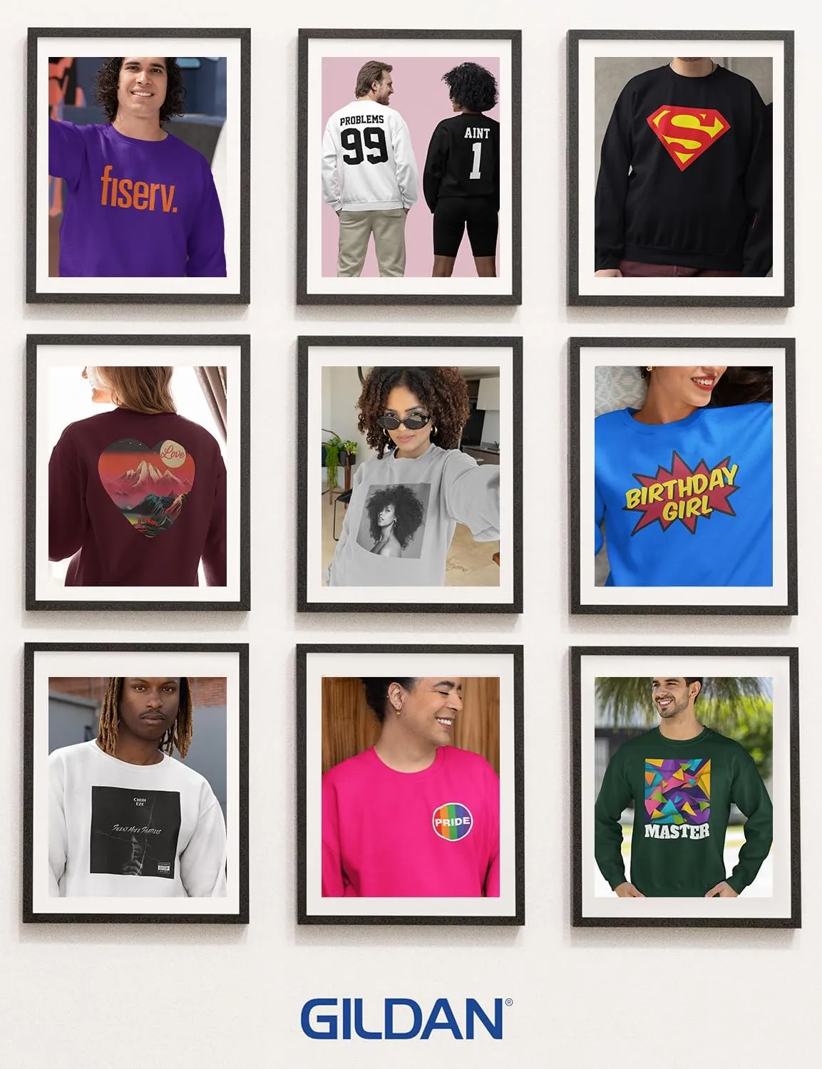 Gildan Custom Crewneck Sweatshirt - Personalized Heavy Blend Unisex Adult Pullover - Add Your Image, Text, or Photo