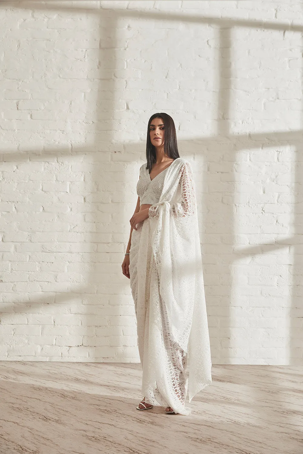 Godet Sari with Masai Top