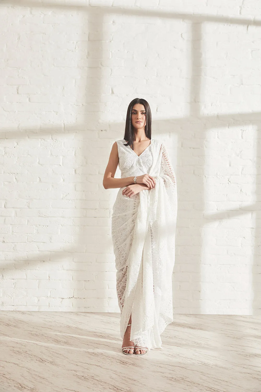 Godet Sari with Masai Top