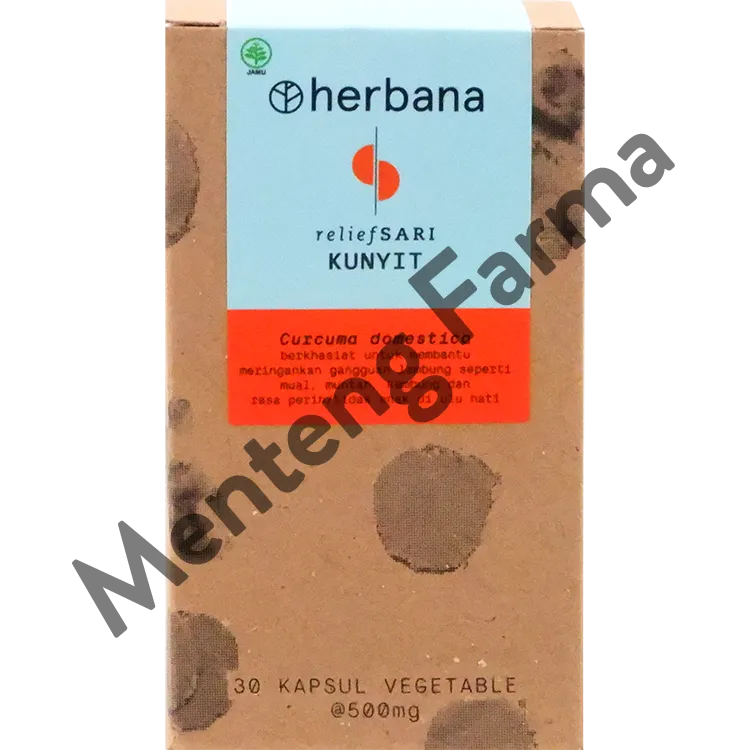 Herbana Relief Sari Kunyit 30 Kapsul - Meringankan Gangguan Lambung