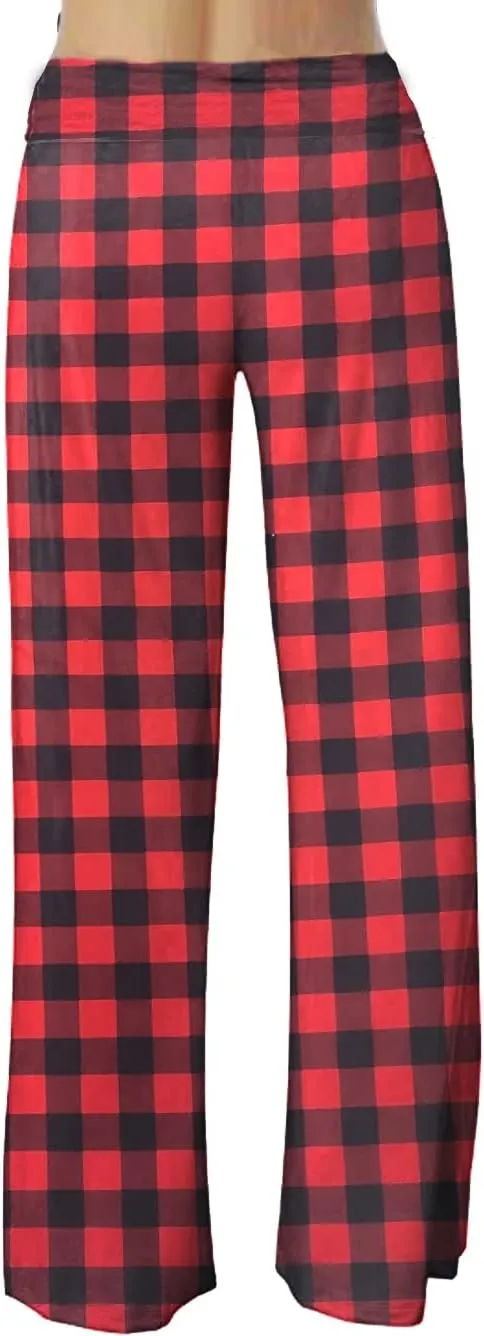 iChunhua Women's Comfy Stretch Floral Print Drawstring Palazzo Wide Leg Lounge Pant