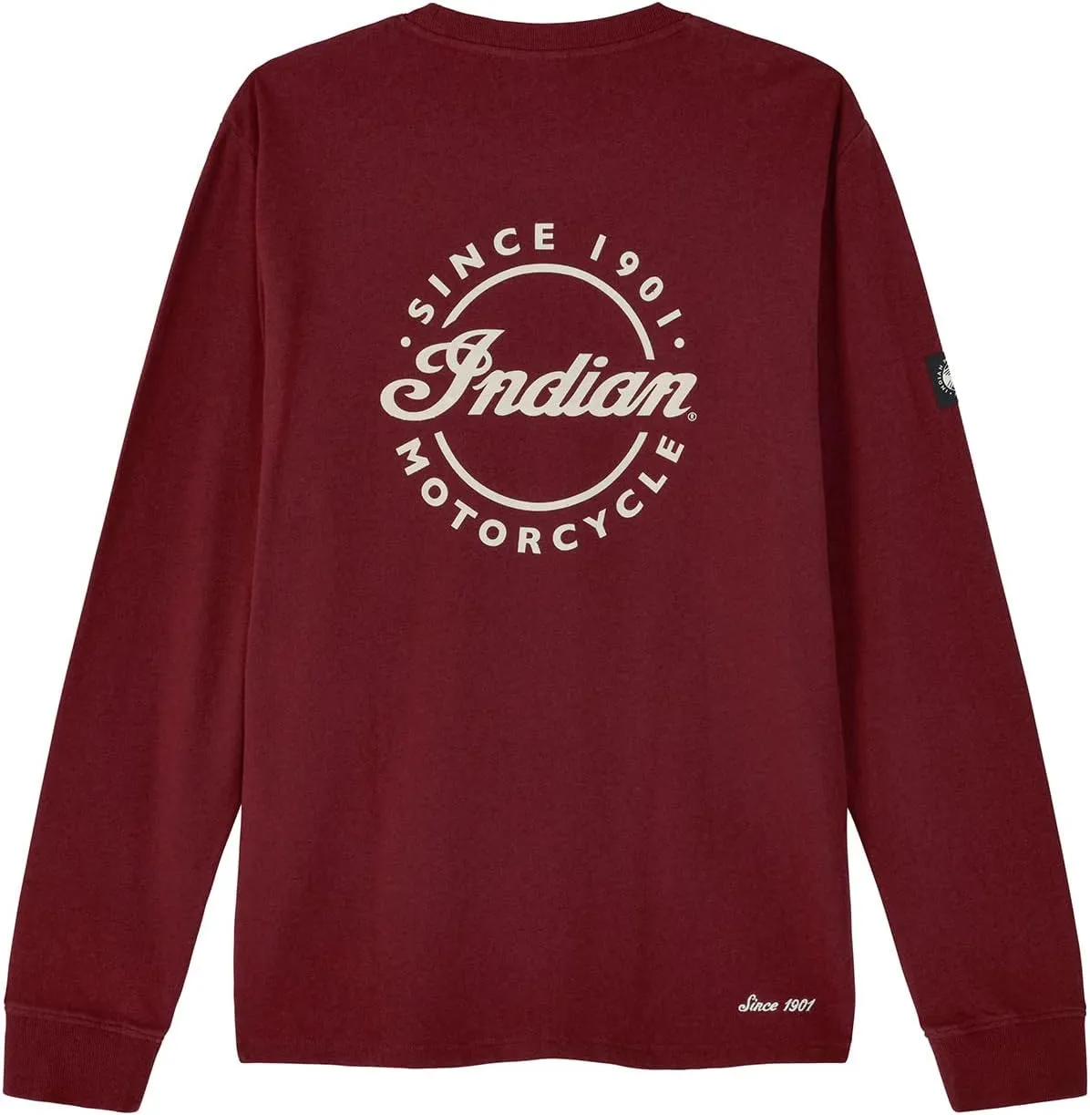 Indian Motorcycle Men's Script Icon Pocket Long Sleeve T-Shirt, Port