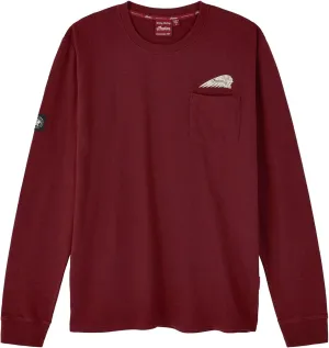Indian Motorcycle Men's Script Icon Pocket Long Sleeve T-Shirt, Port