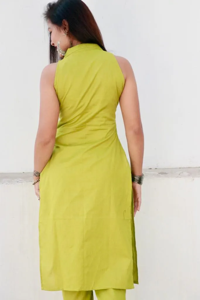 KEA PEAR GREEN COTTON KURTA SET