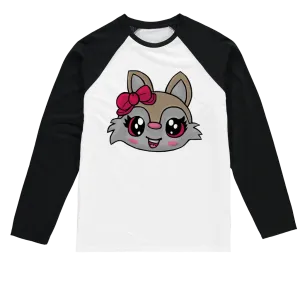 Kitty Face Sublimation Baseball Long Sleeve T-Shirt