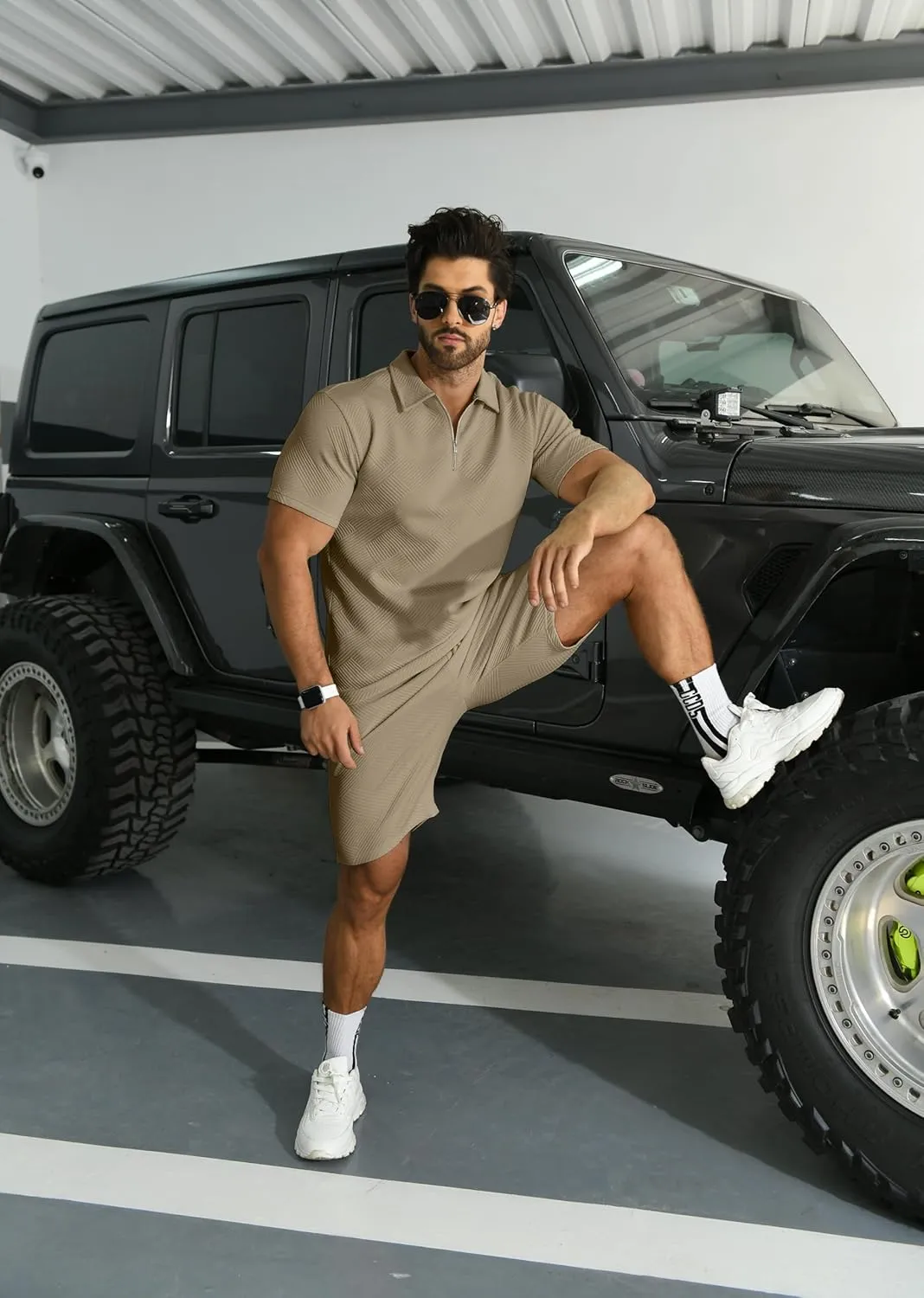 KUYIGO Men's Polo Shirt and Shorts Set Summer Outfits Fashion Casual Short Sleeve Suit for Men 2 Piece Tracksuit